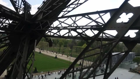 Eiffel Tower Elevator to the top Stock Footage 212178690