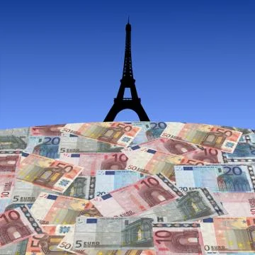 Eiffel tower with euros Stock Illustration