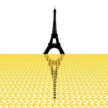 Eiffel tower with euros Stock-Illustration
