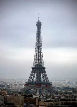 Eiffel Tower on a fall day. Stock Photos