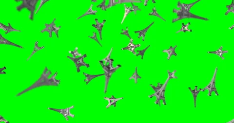 Eiffel tower falling slow motion animation Stock Footage 153554567