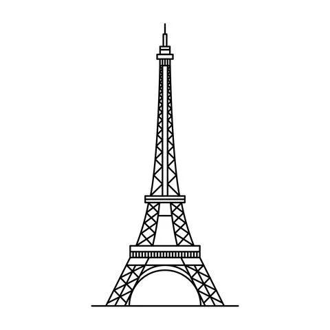 Eiffel tower famous landmark 库存插图