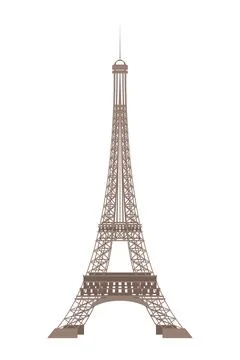 Eiffel tower famous landmark Illustration