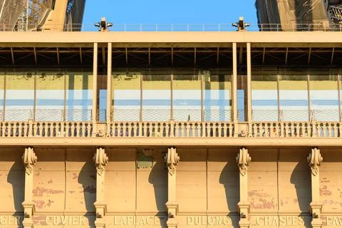 Eiffel Tower first level balcony and columns 写真素材