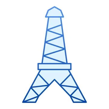Eiffel tower flat icon. Paris blue icons in trendy flat style. French Illustrazione stock
