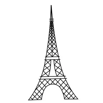 Eiffel Tower flat illustration Illustrazione stock