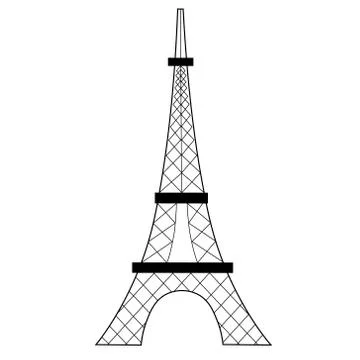 Eiffel tower flat illustration on white イラスト素材