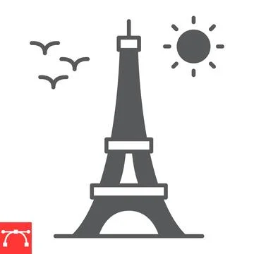Eiffel tower glyph icon Stock-Illustration