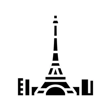 Eiffel tower glyph icon vector illustration Ilustração Stock