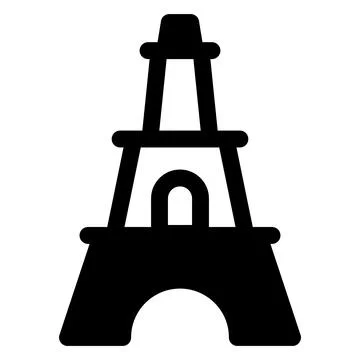Eiffel tower glyph icon vector illustration isolated on white background Stock Illustration