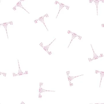 Eiffel tower glyph seamless pattern Ilustração Stock