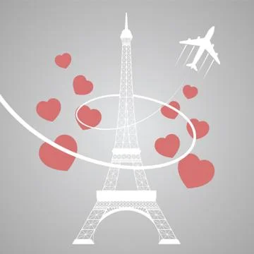 Eiffel tower on grey Illustrazione stock