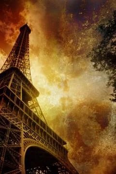 Eiffel tower on grunge background eiffel tower on grunge background Copyri... Foto stock