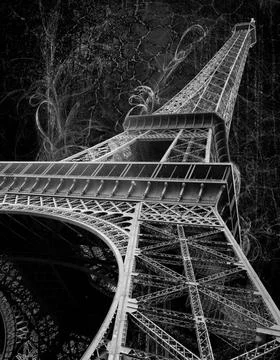 Eiffel tower on grunge background eiffel tower on grunge background Copyri... Stock-Fotos