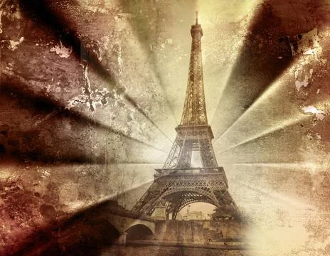 Eiffel tower on grunge background Eiffel tower on grunge background Copyri... Stock-Fotos