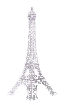 Eiffel Tower halftone illustration Stockillustratie