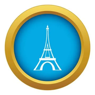 Eiffel tower icon blue vector isolated Stock Illustration