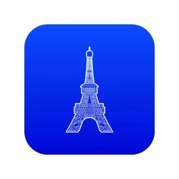 Eiffel tower icon blue vector Stock Illustration