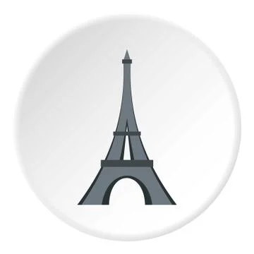 Eiffel tower icon circle 스톡 일러스트
