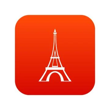 Eiffel tower icon digital red Stock-Illustration