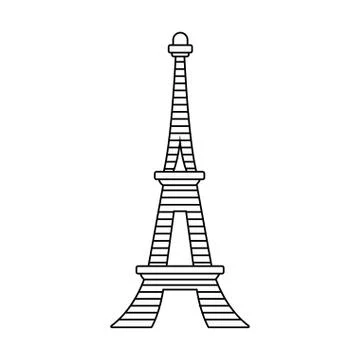 Eiffel tower icon, flat design Illustrazione stock