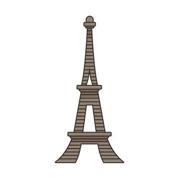 Eiffel tower icon, flat design Ilustração Stock