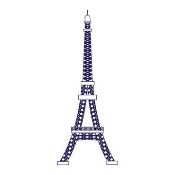 Eiffel tower icon, flat design 스톡 일러스트