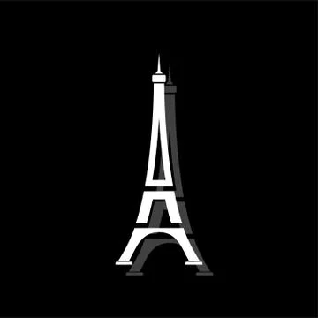 Eiffel tower icon flat Illustrazione stock