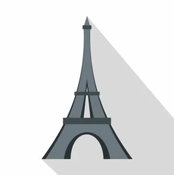 Eiffel tower icon, flat style Stock Illustration