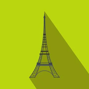 Eiffel Tower icon, flat style Stock Illustration
