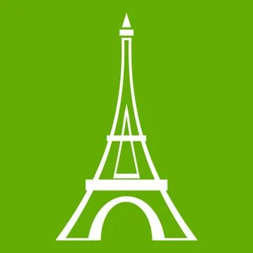 Eiffel tower icon green Stock Illustration