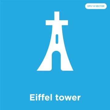 Eiffel tower icon isolated on blue background 無料イラスト素材
