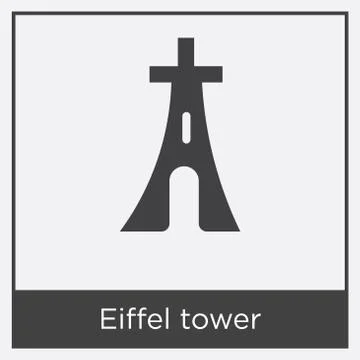 Eiffel tower icon isolated on white background 無料イラスト素材