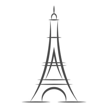 Eiffel tower icon isolated on white background. French Paris towers black Illustrazione stock