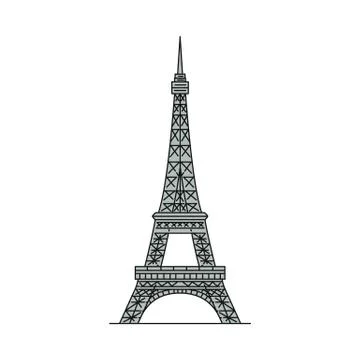 Eiffel Tower icon isolated on white background - vector illustration 스톡 일러스트