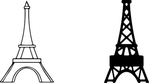 Eiffel tower icon isolated on white background Stock Illustration