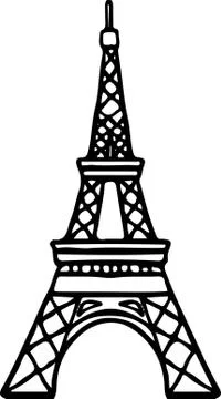 Eiffel tower icon isolated on white background Stock Illustration