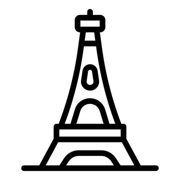 Eiffel tower icon, outline style 스톡 일러스트