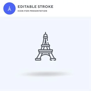 Eiffel Tower icon vector, filled flat sign, solid pictogram isolated on white 스톡 일러스트