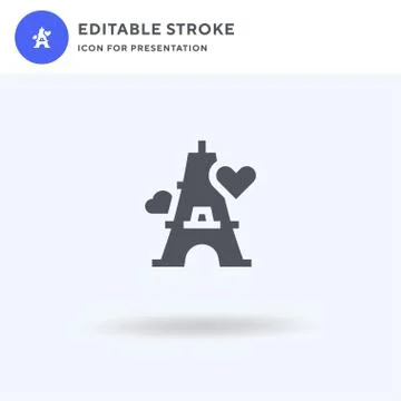 Eiffel Tower icon vector, filled flat sign, solid pictogram isolated on white Illustrazione stock