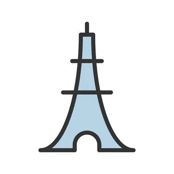 Eiffel Tower icon vector image. Ilustração Stock
