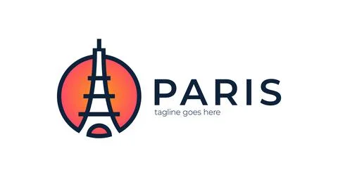 Eiffel tower icon vector logo. monolines Eiffel Paris tower logo vector symbo Illustrazione stock