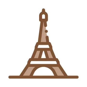 Eiffel tower icon vector outline illustration 库存插图