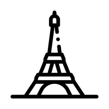 Eiffel tower icon vector outline illustration Stockillustratie