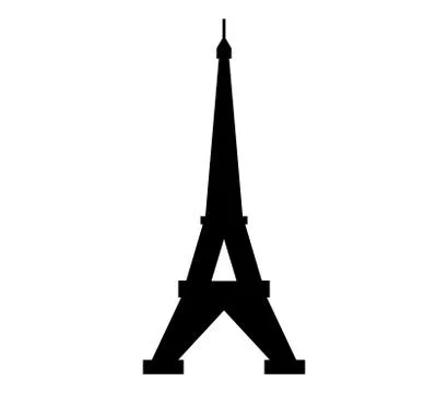 Eiffel tower icon on white background Illustrazione stock