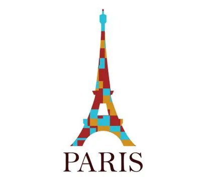 Eiffel tower icon on white background Stock Illustration