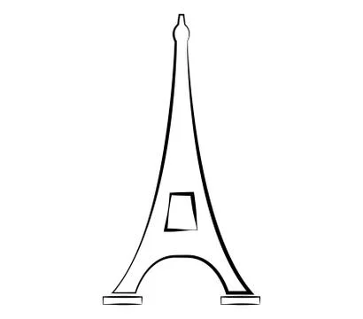 Eiffel tower icon on white background Illustrazione stock