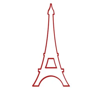 Eiffel tower icon on white background Stock Illustration
