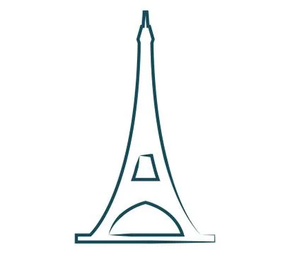 Eiffel tower icon on white background Stock Illustration