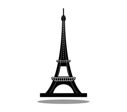 Eiffel tower icon on white background Illustrazione stock